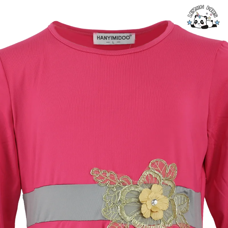 LEZONKIDS - Novo Traje de Viagem do Oriente Médio Dubai Menina Roupas Étnicas Conservadoras Roupas Infantis Menina Saia Longa Vestido